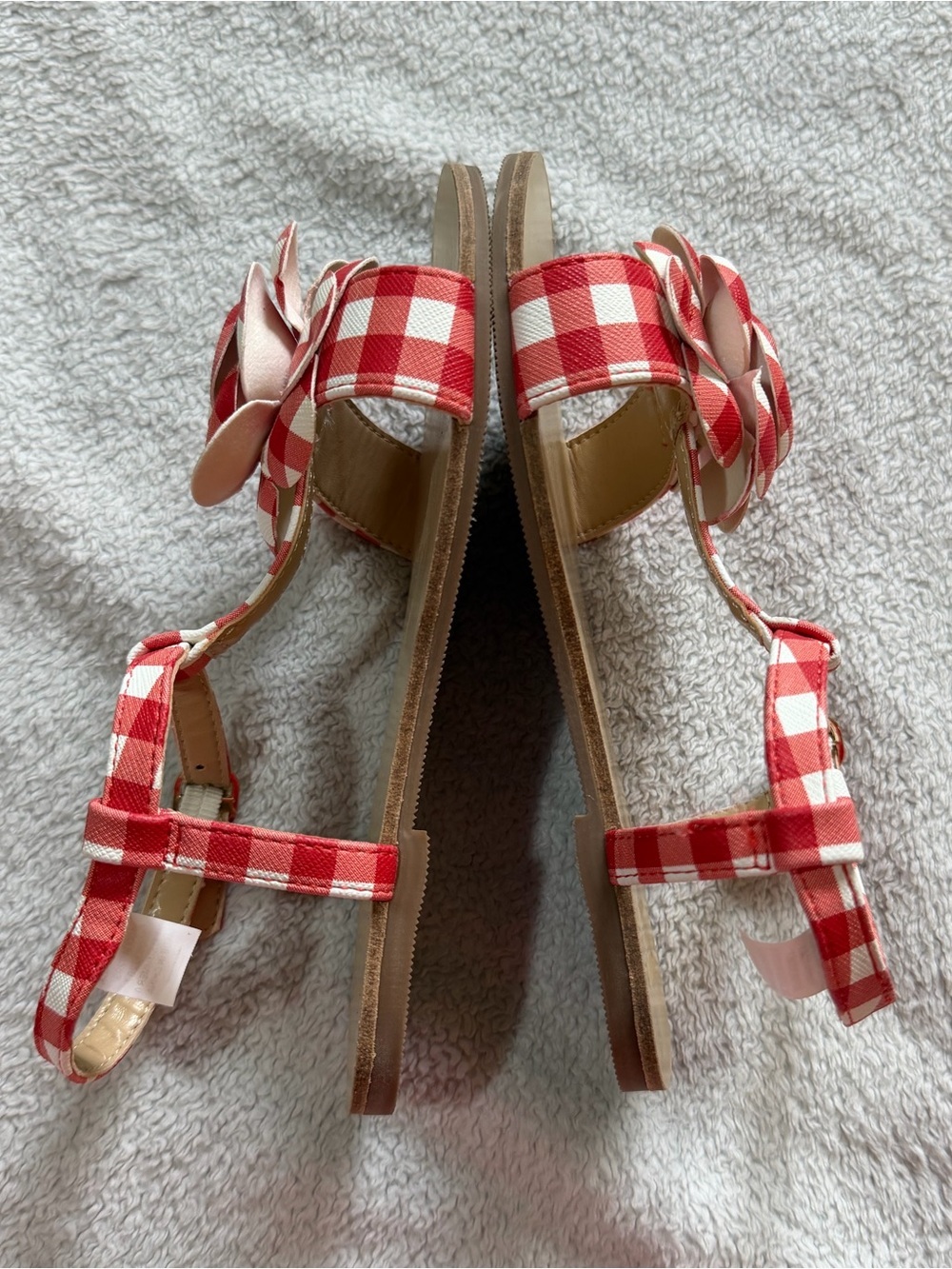 Janie and Jack | Red Gingham Rosette Sandals | Size 12 - Picture 7 of 11